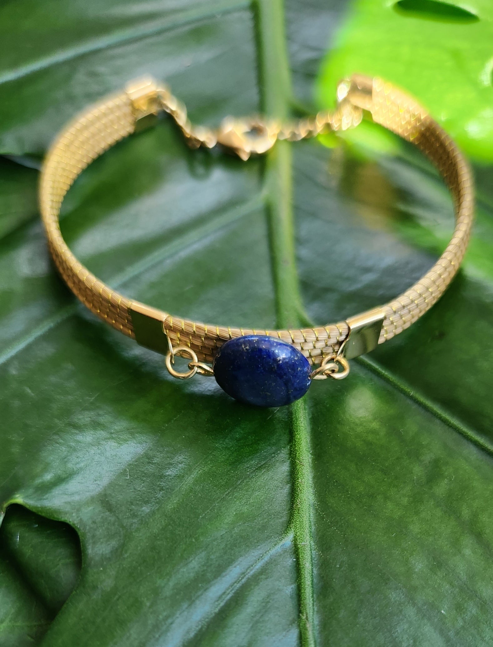 Bracelet fine grass and one stone