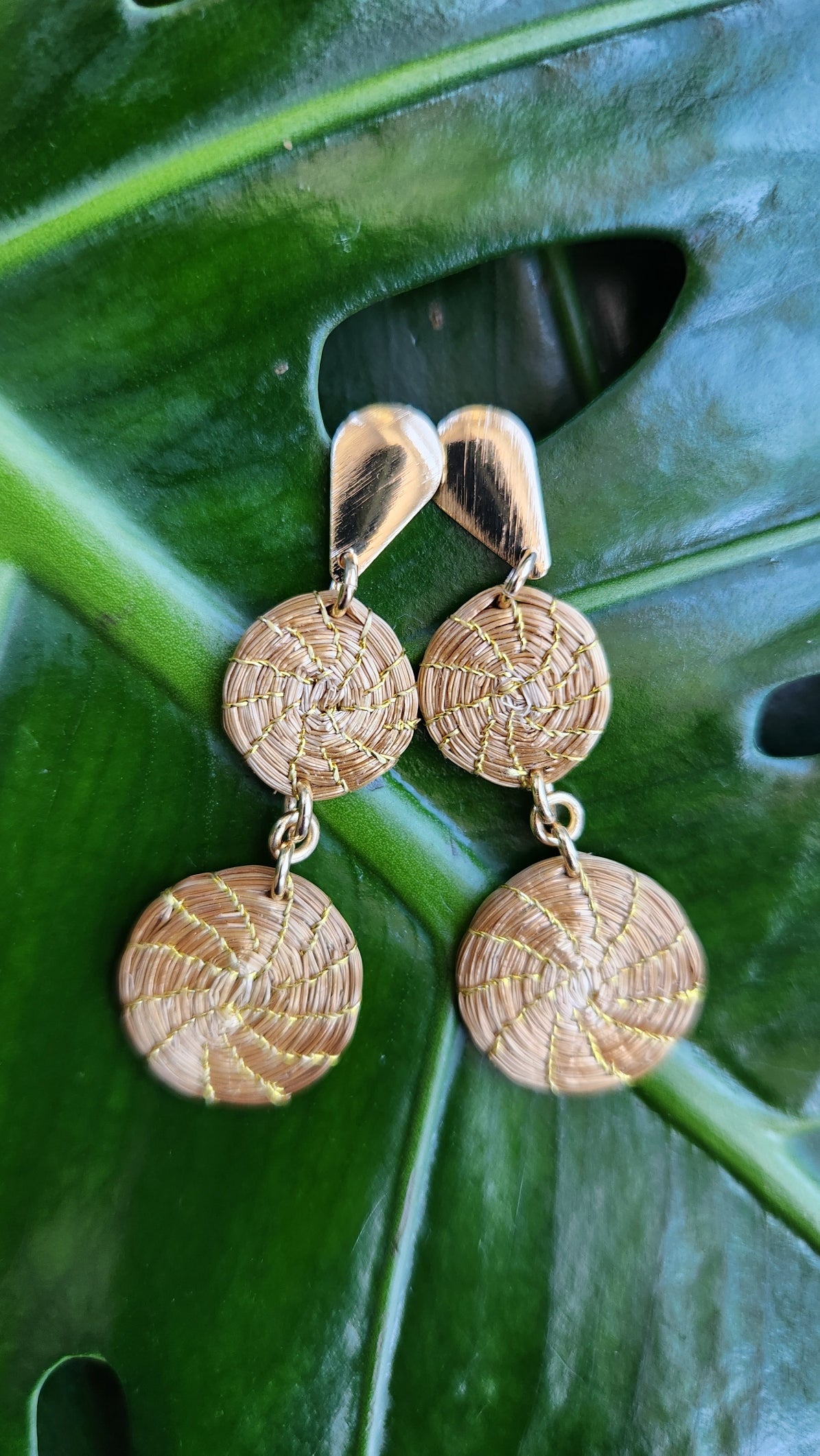 Earrings double mandal small